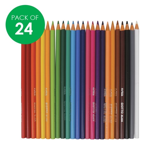 Giotto Wood Free Triangular Coloured Pencils - Pack of 24