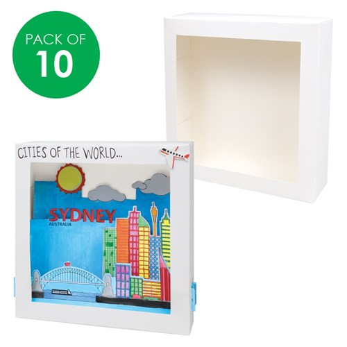 Cardboard Diorama Boxes - Square - Pack of 10