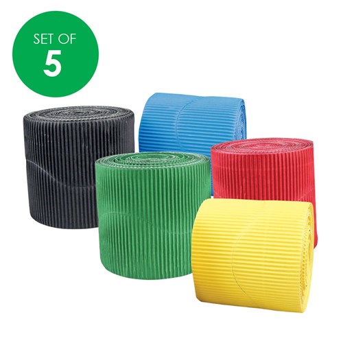 Corrugated Border Roll - 30 Metres - Set of 5 Colours