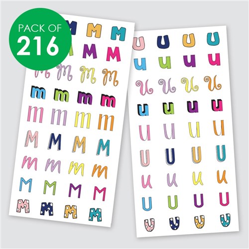 MUM Letter Stickers - Coloured - Pack of 216