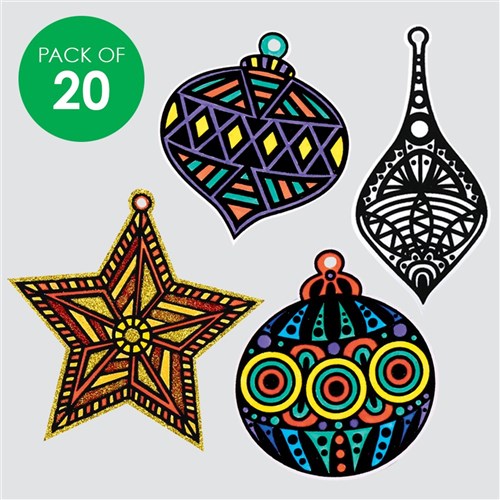 Fuzzy Art Ornaments - Pack of 20