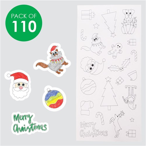 Christmas Colour in Stickers - Pack of 110