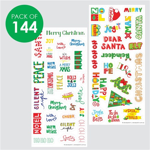 Christmas Words Stickers - Pack of 144