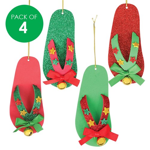 Foam Hanging Christmas Thongs CleverKit Multi Pack - Pack of 4