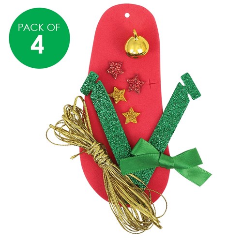 Foam Hanging Christmas Thongs CleverKit Multi Pack - Pack of 4