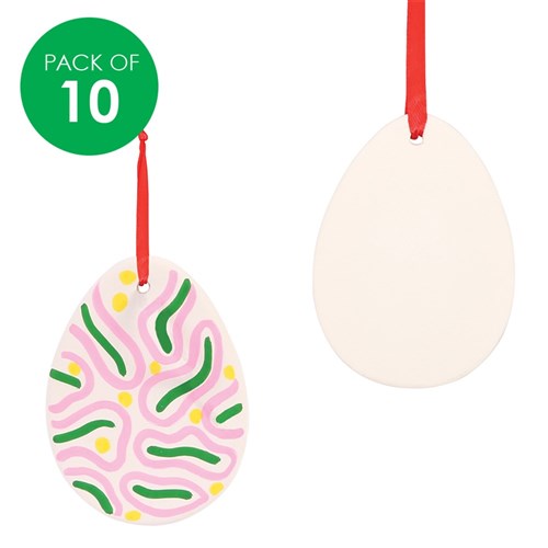 Hanging Ceramic Eggs - Pack of 10