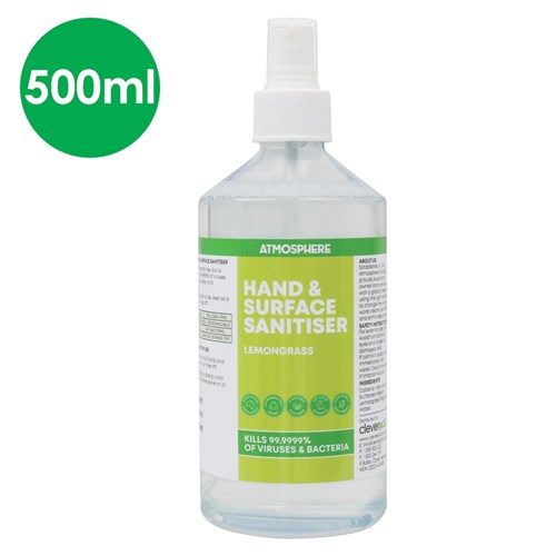 Hand & Surface Sanitiser - 500ml Mist Spray Bottle