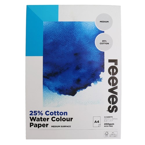 Reeves Watercolour Paper - A4 - 12 Sheets