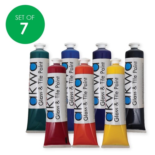 Akwa Glass & Tile Paint - 75ml - Set of 7 Colours