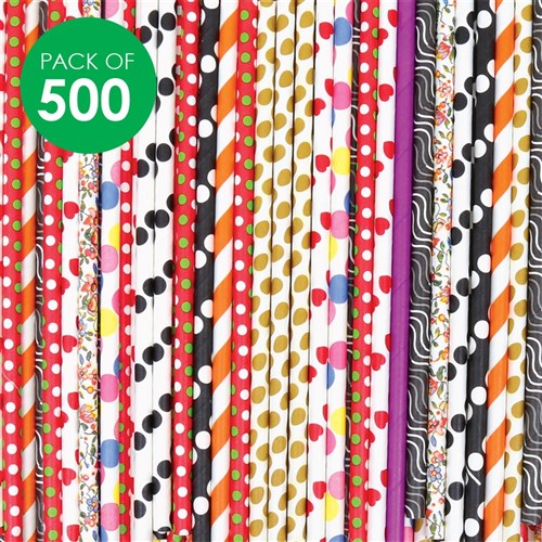 Craft Paper Straws - Assorted - Pack of 500