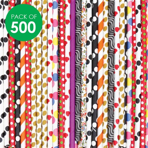 Craft Paper Straws - Assorted - Pack of 500