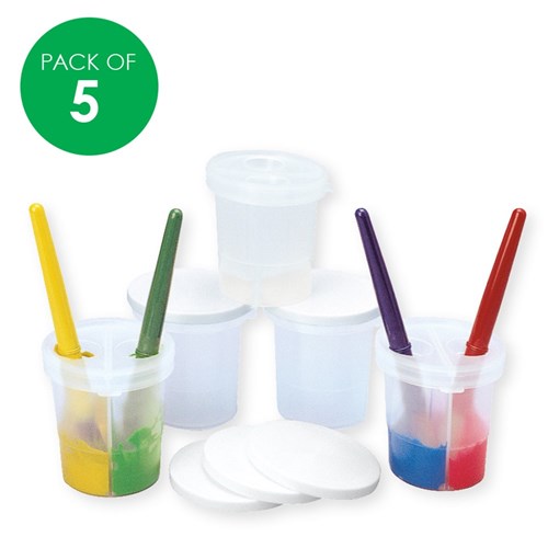 Colorations Double-Dip Divided Paint Cups - Pack of 5