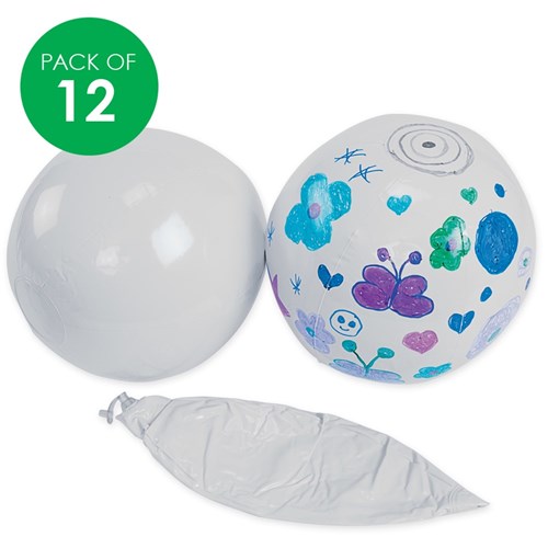 Colorations Decorate Your Own Beach Balls - Pack of 12