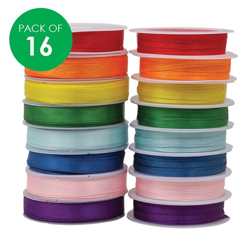 Satin Ribbon - Pack of 16 Spools