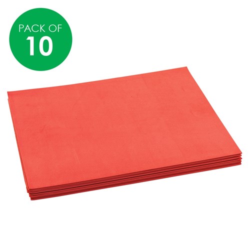 Colorations Foam Sheets - Red - Pack of 10