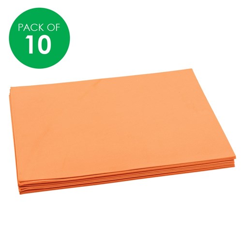 Colorations Foam Sheets - Orange - Pack of 10