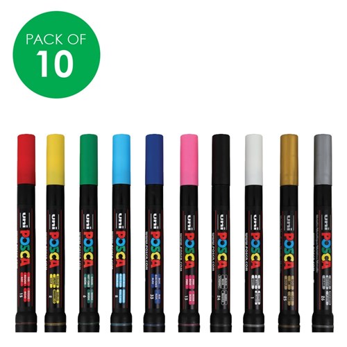 POSCA Paint Markers - Brush Tip - Pack of 10