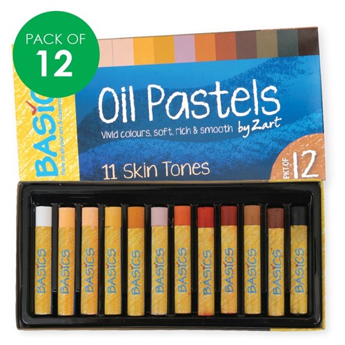 Basics Large Oil Pastels - Skin Tone - Pack of 12