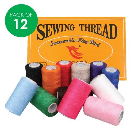 Sewing Cotton - Assorted - Pack of 12