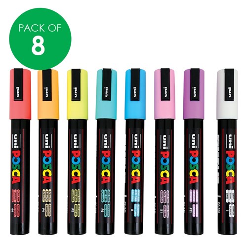 POSCA Paint Markers - Medium Tip - Pastel - Pack of 8