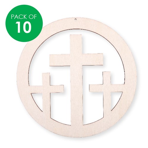 Wooden Cross Wreaths - Pack of 10