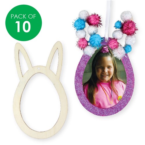 Wooden Easter Egg Bunny Frames - Pack of 10