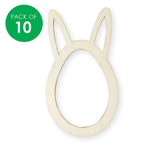 Wooden Easter Egg Bunny Frames - Pack of 10