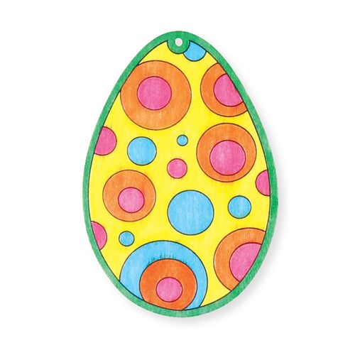 Printed Wooden Egg Ornaments - Pack of 12