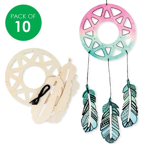 Wooden Dream Catchers - Pack of 10