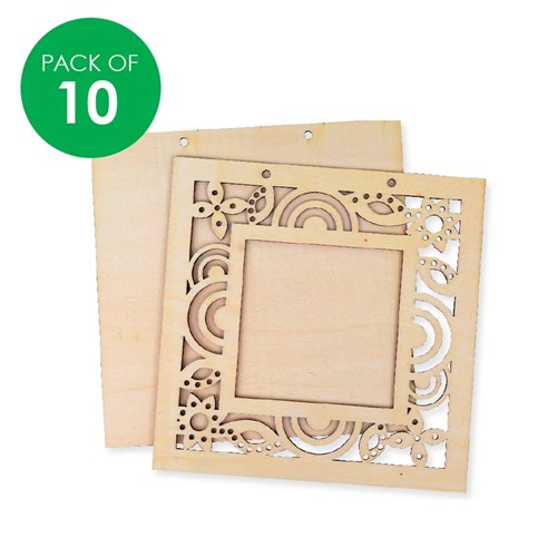 Wooden Patterned Layered Frames - Pack of 10