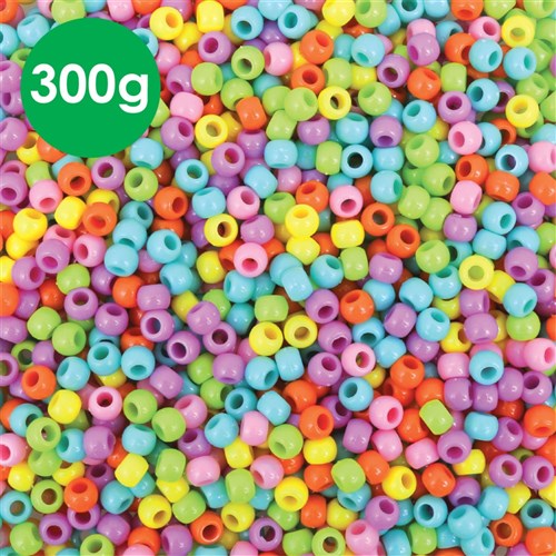 Pony Beads - Pastel - 300g Pack