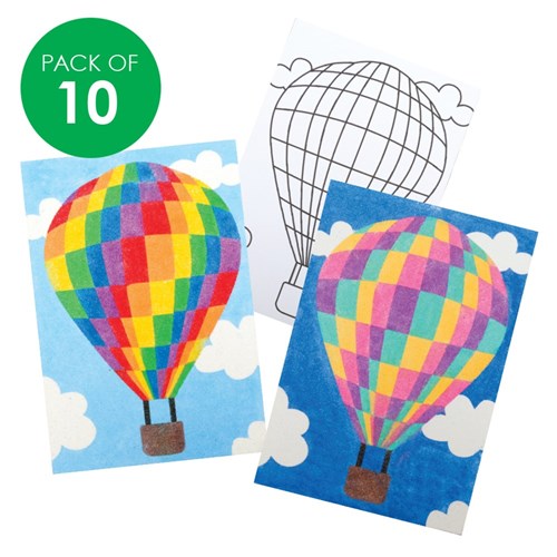 Hot Air Balloon Sand Art Sheets - Pack of 10