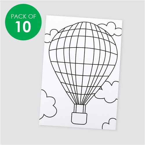 Hot Air Balloon Sticky Art Sheets - Pack of 10