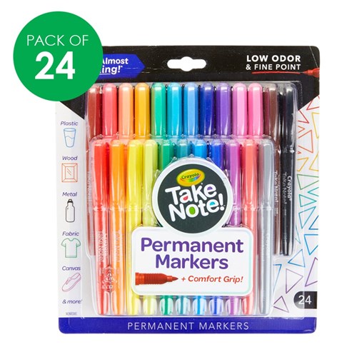 Crayola Permanent Markers - Coloured - Pack of 24