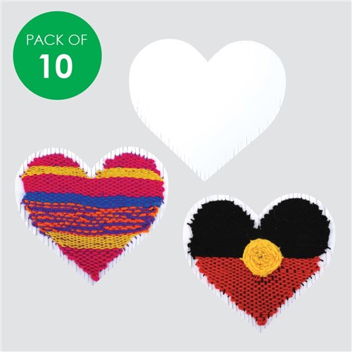 Cardboard Heart Looms - White - Pack of 10