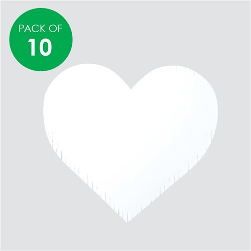 Cardboard Heart Looms - White - Pack of 10