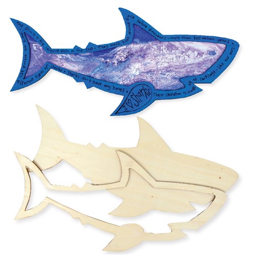 Wooden Art Frame - Shark - Each