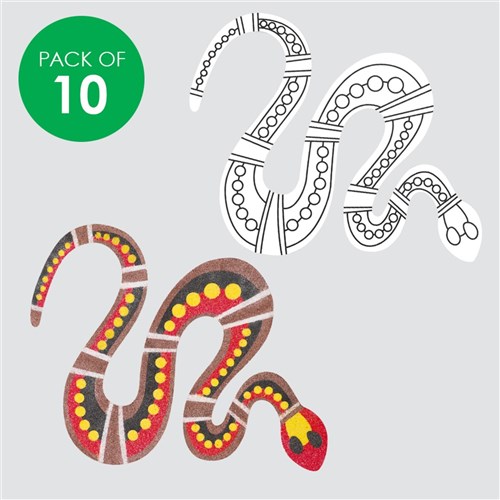 Indigenous Designed Snake Sand Art Shapes - Pack of 10