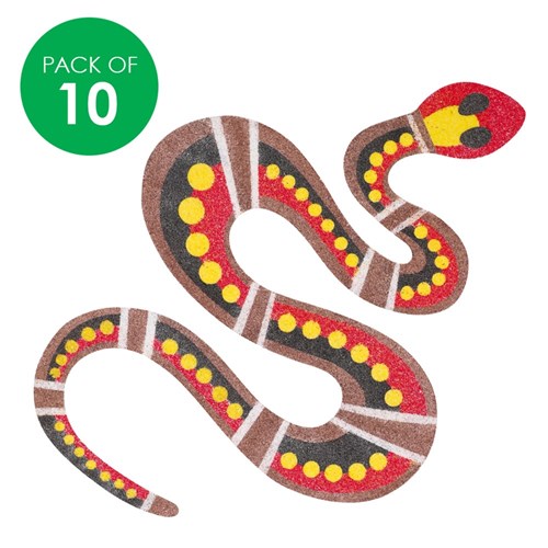 Indigenous Designed Snake Sand Art Shapes - Pack of 10