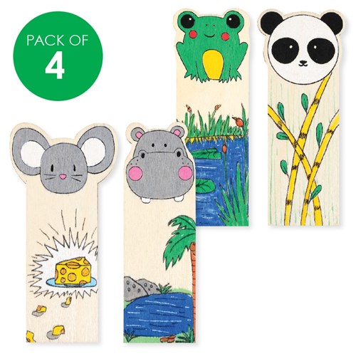 Wooden Animal Bookmarks - Pack of 4