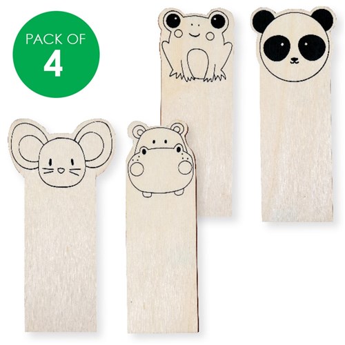 Wooden Animal Bookmarks - Pack of 4