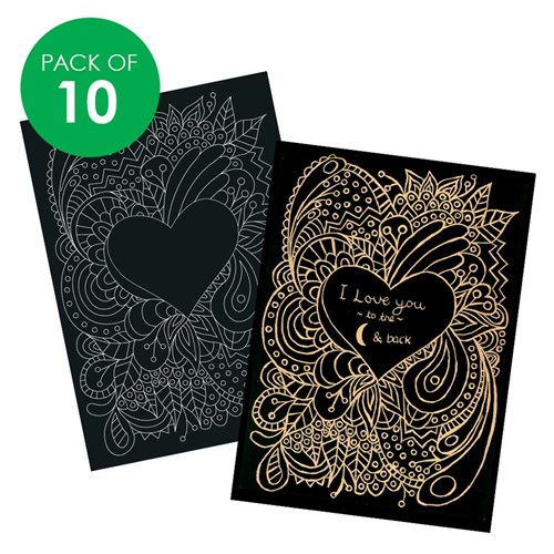 Scratch Board Printed Sheets - Mum Designs - Pack of 10