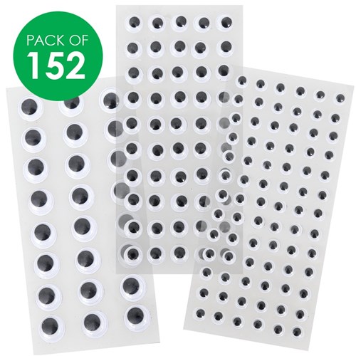 Adhesive Wiggle Eyes - Black - Pack of 152