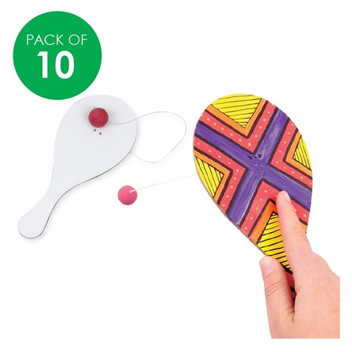 Wooden Paddle Ball - Pack of 10