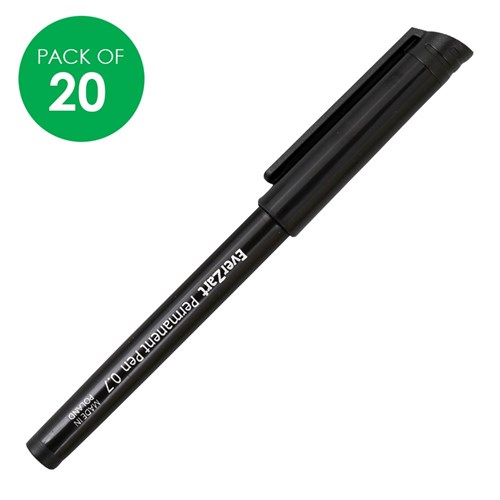 EverZart Permanent Pens - Black - Pack of 20