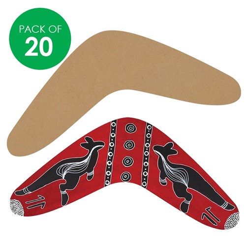 Wooden Boomerang Shapes - Large - Pack of 20