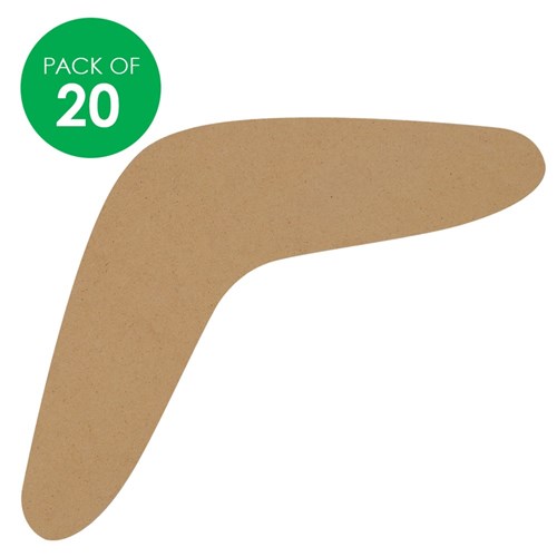 Wooden Boomerang Shapes - Large - Pack of 20