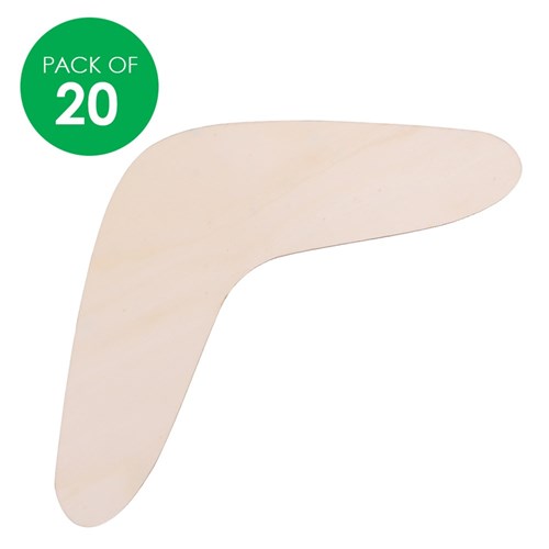 Wooden Boomerang Shapes - Large - Pack of 20