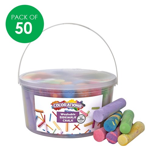 Colorations Washable Sidewalk Chalk - Pack of 50