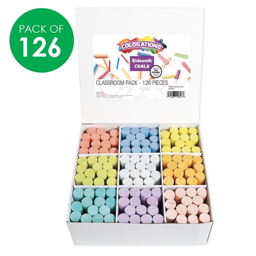 Colorations Sidewalk Chalk Classroom Pack - Pack of 126